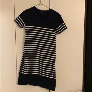 J. Crew size XXS blue and white striped dress
